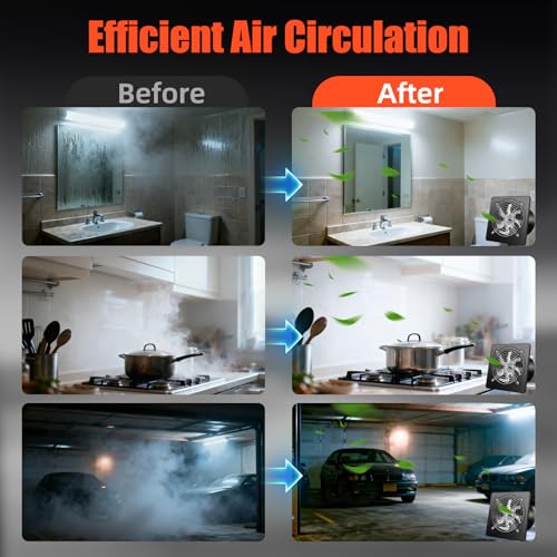 6 Inch Exhaust Fan with Speed Controller, 358CFM Wall Mount Exhaust Fan for Kitchen, Metal Ventilation Extractor Fan with Damper for Bathroom, Garage, Attic, Shop, Pet Room, Smoking Room, Basement - size: 6 Inch