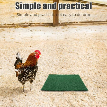 2pcs Reusable Chicken Coop Nesting Pads - Washable Grass Carpet Nest Mat for Laying Hens - Egg-Protecting Artificial Turf Bedding for Poultry House and Chicken Box Liners