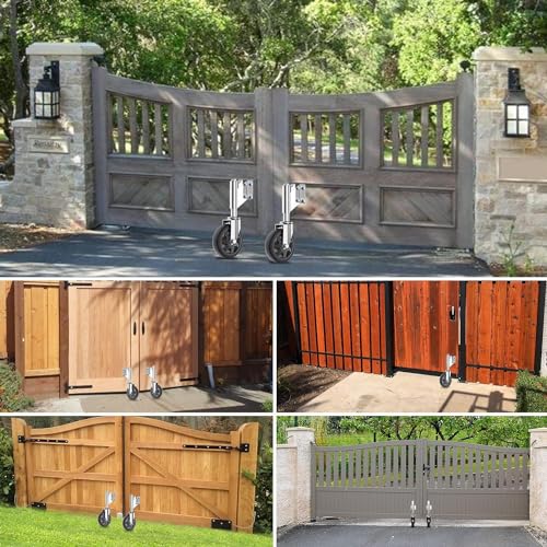 Spring Loaded Gate Casters 6” Heavy Duty Gate Caster Wheels with Hardware 600 Lbs Load Capacity, Pack of 2 - style: 6 Inch 2 Pack