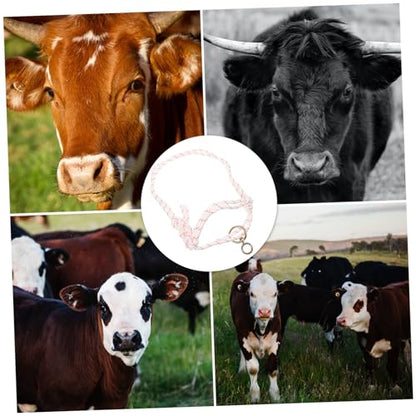 Rope Cattle Halter Leading Rope Handmade Braided Cattle Bridle Wear-Resistant Traction Adjustable Size for Livestock Handling