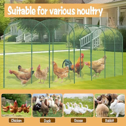 2.8 x 19.6 FT Portable Chicken Tunnel - Quick Install Yard Chicken Coop Run for Ducks, Rabbits & More