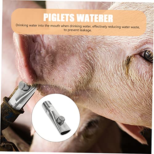 TOYANDONA 5pcs Automatic Pig Waterer Stainless Steel Livestock Feeder Nipple Drinkers for Piglets Farm Accessories Leak Water Supply Tool