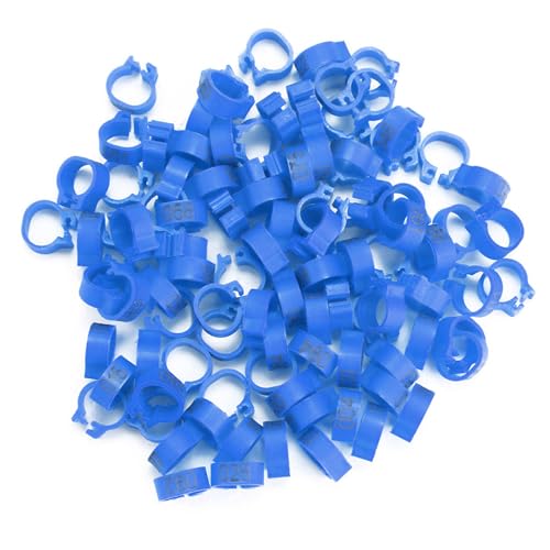 100PCS 8MM 001-100 Numbered Plastic Letter Pigeon Bird Leg Bands Rings, Bird Chicks Parrot Clip Rings Band (Deep Blue) - color: Deep Blue