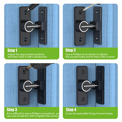 Barn Door Lock Hardware, Heavy Duty 90 Degree Flip Latch Privacy Lock, Zinc Alloy Sliding Barn Door Latch for Bathroom, Bedroom, Closet, Garage, Shed and Gate (Luminous-2PCS) - color: Luminous-2PCS