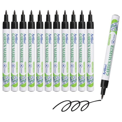 Artline Garden Markers, 0.8 mm Writing Width, Black, 12 Pack (EK-780) - size: 1 Count (Pack of 12)