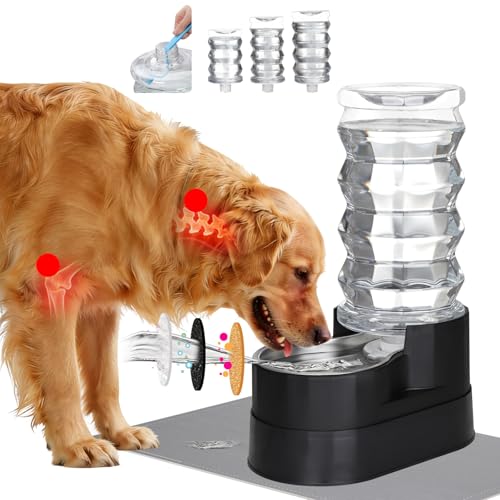 RIZZARI 8L Elevated Pet Water Dispenser – Stainless Steel Gravity Waterer | for Medium/Large Dogs & Senior Pets, Comfortable Drinking Height for Living Rooms & Multi-Pet Homes, Auto refill - color: Black, size: 8L