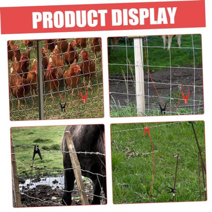 Toddmomy Charging Cable for Electric Netting Fence Solar Fence Charger Kit Jump Cable Clips