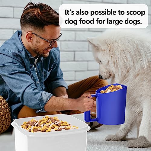 Feed Scoop - Grain Scoop for Horse,Heavy Duty Plastic Large Food Scoop for Large Dogs Livestock 1.8 Quart/7.2Cups (Blue) - color: Blue