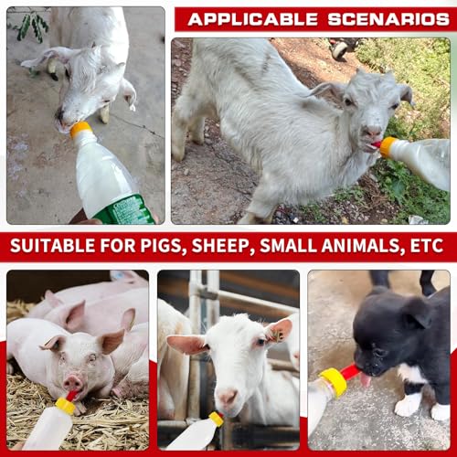 20-PCS Goat Nipples Nipple Soft Rubber Pacifier for Feeding Pup Foal Calf Small Animal Screw On Sprite Coke Soda Bottle (Yellow) - color: yellow