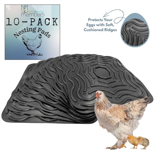 Reusable Silicone Chicken Nesting Box Pads 12x12 in – Washable Coop Liners, Cushioned Anti-Roll Egg Mats, Easy Clean, Cut-to-Fit, Long-Lasting 10-Pack - size: 10 Pack
