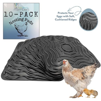 Reusable Silicone Chicken Nesting Box Pads 12x12 in – Washable Coop Liners, Cushioned Anti-Roll Egg Mats, Easy Clean, Cut-to-Fit, Long-Lasting 10-Pack - size: 10 Pack