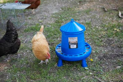 Double-Tuf® Poultry Feeder with Legs | Durable Feeding Container | Carrying Handle for Chickens & Birds | Chicken Feeder | 17.5 Lbs - size: 17.5 lbs