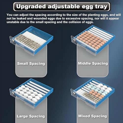 Egg Incubator with Automatic Turning and Humidity Control, Digital Display for Hatching Chicken, Duck, and Quail Eggs - Adjustable 300 Egg Capacity - size: 400