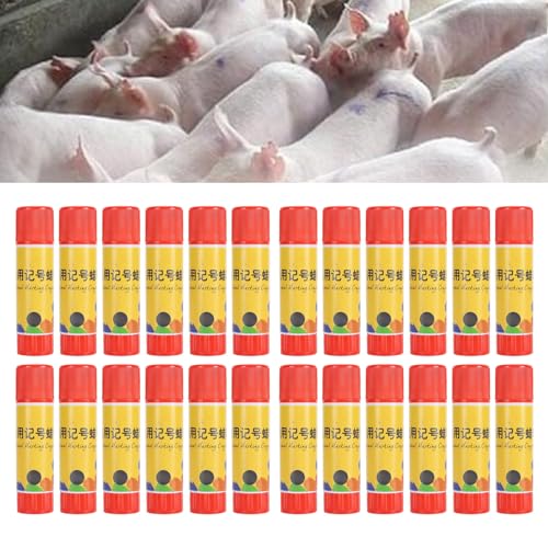 Livestock Marker Farm Marking Crayon Animal Identification Stick Premium ABS Wax Material Safe for Pig Sheep Cow Cattle (Red) - color: Red