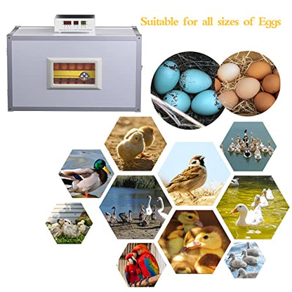 Egg Incubator ，Farm Egg Incubator with Automatic Egg Turning and Humidity Control，Industrial Brooding Machine Chicken Incubator ，Suitable for Chicken Duck Goose Quail Parrot Bird Eggs