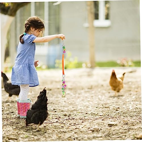 Abaodam 1pc Chicken Mirror Toy Bird Mirror Bell for Parrots Fun Plaything for Hens and Coop Pet Cage Accessory