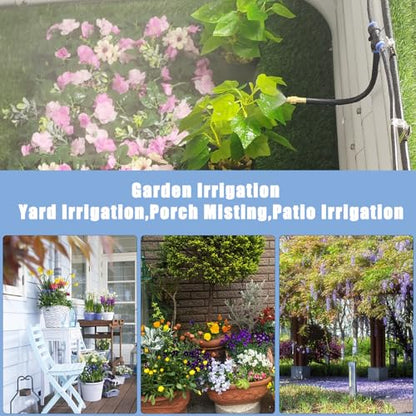 49.21Ft Drip Irrigation System, 360° Bendable Drip Irrigation Kit Automatic Irrigation System for Garden, Adjustable Garden Watering Misting System for Greenhouse, Yard, Lawn, Plant - size: 49.21Ft