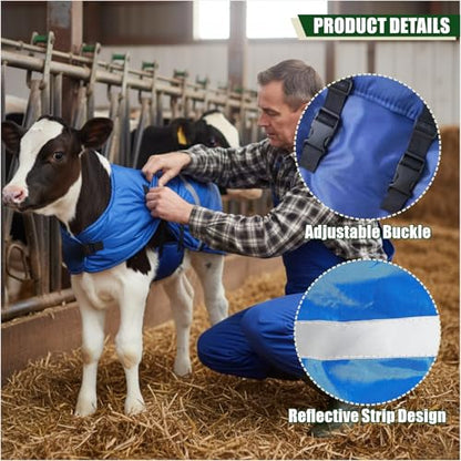 Livestock Calf Blanket – Waterproof Insulated Winter Calf Jacket for Newborn & Young Calves, Windproof Calf Coat, 3 Pack