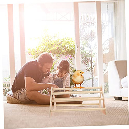 Wooden Chicken Perch Stand for Birds Adjustable Height Chicken Training Stand Natural Material for Parrots and Small Birds