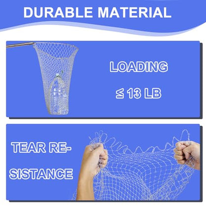 Chicken Catching Net 2 Pcs, Chicken Net for Chicken Supplies, Stainless Steel Poultry Catcher for Catching Small Chicken, Goose, Ducks, Fish, Birds(2 Nets, 1 Pole Included