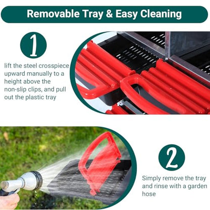 8 Hole Chicken Nesting Box, Roll-Away Egg Collection System with Ventilation Holes，Rustproof Plastic Tray & Keyhole Mounting, Chicken Laying Box for Hen & Duck, Red - color: Red, size: 8 Compartment