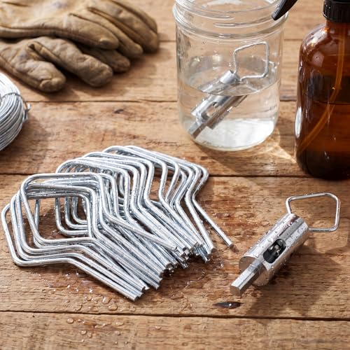 500 Pcs T Post Clips with Drill Chuck 11 Grade Galvanized Steel Fence Clips Metal Tie Preformed T-Post Fence Tensioner for Farm Garden Livestock Fencing T/U-Posts