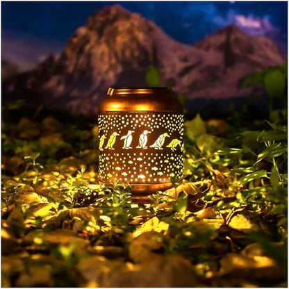 Penguin Solar Lanterns Outdoor Waterproof,Hanging Solar Lights Penguin Gifts for Women Men Metal LED Decorative Light for Yard,Patio,Lawn,Tabletop,Pathway,Landscape,Garden Decor - style: Penguin