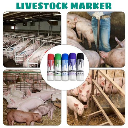 8PCS Markers, Livestock Crayon Markers 4 Colors, High Visibility Animal Identification Prod for Pig Cow Goat, Show Pig Supplies