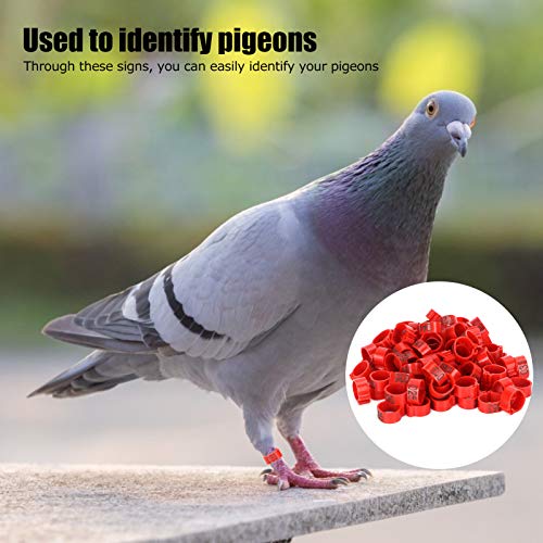 100 Piece Numbered Bird Leg Rings, 001 to 100 Plastic Poultry Identification Bands, Clip on Leg Rings for Chickens, Ducks and Geese(12mm) - size: 12mm