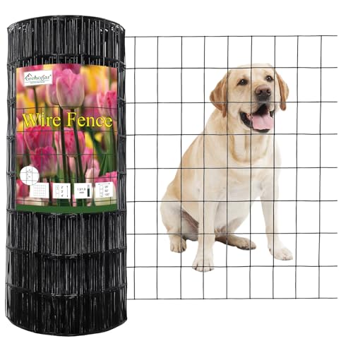 FOREHOGAR Black PVC Coated Welded Wire Fence 24 Inch x 100 Foot, 2 Inch x 3 Inch 16GA, Garden Border Fencing Roll Vinyl Coating Metal Wire Mesh for Yard Vegetable Plant Protection Poultry Netting - color: Black, size: 2''x3'' 16GA 24''x100'