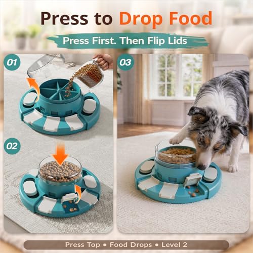 KADTC 2 Level-in-1 Dog Puzzle Toy, Slow Feeder & Enrichment Toy for Dogs | Press-to-release mental stimulation toy that burns energy, fights boredom, and keeps food-motivated dogs focused at mealtime. - color: Matisse green