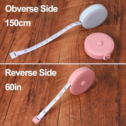 60 Pack Soft Retractable Measuring Tape - 1.5M/60 Inch Double Scale Body & Fabric Tape Measure for Sewing Tailoring Craft Weight Loss Home Use (Nordic Green, Candy White, Nordic Pink, Nordic Blue)
