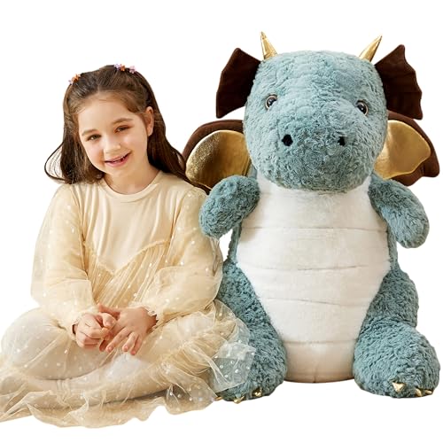 IKASA Giant Dragon Stuffed Animal Plush Toy,23" Large Winged Dinosaur Big Jumbo Soft Toys, Huge Size Cute Fluffy Plushy Fat Plushie,Gifts for Kid - style: Dragon