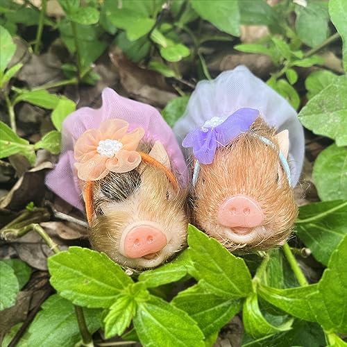 OtardDolls Lifelike Mini Pig Dolls, 5 Inch Full Silicone Soft Reborn Piggy Dolls Mini Realistic Newborn Cute Realistic Real Toddler Pig Toy with Toy Accessories for Happy Birthday, Christmas