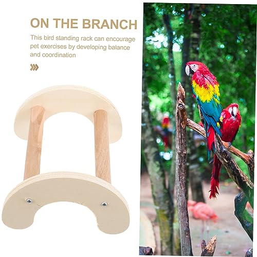 Kisangel Parrot Perch Wooden Stand for Chickens and Birds Smooth Sturdy Design Encouraging Exercise and Balance Safe Chew Material for Rest and Play