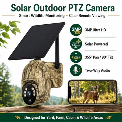 Solar Camouflage Camera Trail 4G Cellular and WiFi Models Available Night Vision Motion Activated Waterproof Hunting for Deer Game Wildlife Backyard Outdoor Field Monitoring App Control(4G) - color: 4G