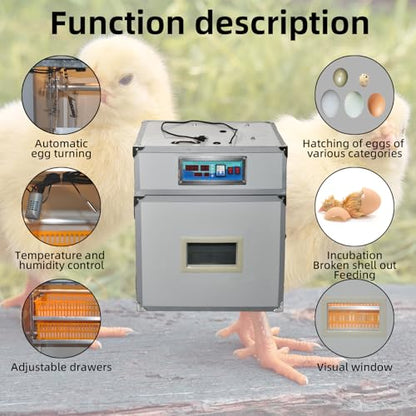 88 Egg Digital Cabinet Incubator，Poultry Hatching Breeding Cabinet Incubator for Auto Egg Turning, Temp/Humidity Control, Thermostatic for Chicken/Duck/Goose/Quail Bird. - size: 88 eggs 145L