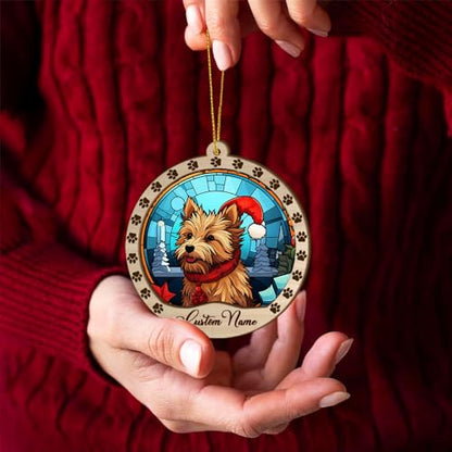 Personalized Australian Terrier Ornament, Australian Terrier Christmas Ornament, Custom Name Australian Terrier Dog Suncatcher for Christmas Tree - color: Australian Terrier