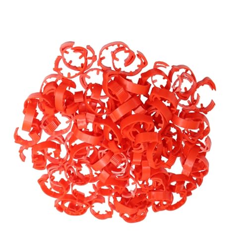 30PCS Blank Chicken Foot Ring 7 Colors Adjustable Digital Labels for Poultry Leg Farm Identification Markers Tool for Chick Duck for Easy Flock Management(Redx30pcs) - color: Redx30pcs