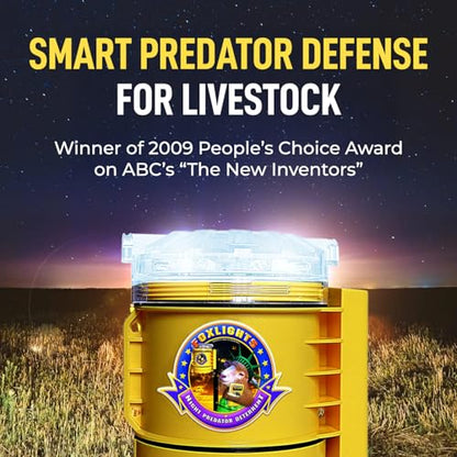 Foxlights Non-Solar Predator Deterrent – 9-LED Night Guard with 360° Coverage, Random Flashing Lights – Humane Repeller for Chicken Coops, Poultry, Livestock, Gardens & Farms - style: Non-Solar Powered