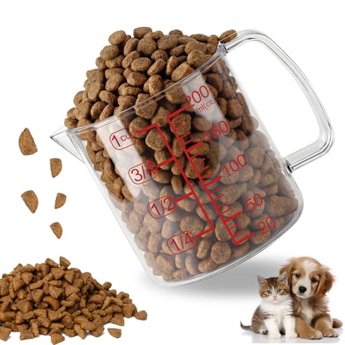 Dog Food Scoop 1 Cup,Plastic Measuring Cups with Handle Pet Food Scoops with Precise Markings for Dogs, Cats or Birds Food (1 CUP) - size: 1 CUP