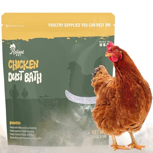 Reliant Pet Chicken Dust Bath - 7lbs, Made in USA Natural Dust Bath for Chickens - Ideal Chicken Dust for Bath Tub Mix - Poultry Dust Powder for Chicken Coop