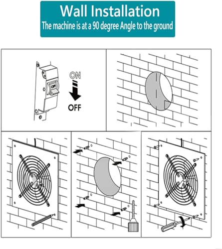 Nalle 6 inch Exhaust Fan 40W Through-wall installation Ventilation Fan 110V Exhaust Smoke Fan Ventilation for Kitchen, Bathroom,laundry room,Toilets, Garage, Shopping Mall and Office (Black) - size: 6 Inch / 294 CFM