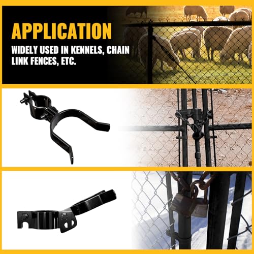 VIVIDA Chain Link Gate Latch 1-3/8" x 2-3/8", Black Gate Fork Latch for Chain Link Fence, with Padlock Hole, 1 PCS - size: 1-3/8" x 2-3/8" (1 PCS)