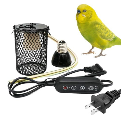 Chicken Coop Heater – Reptile Heat Lamp Guard, Metal Shade Cover, Anti Bite Safety Net | Ventilated Heating Cage Protector, Secure Mount Warming Fixture for Parrot Lizard Habitat