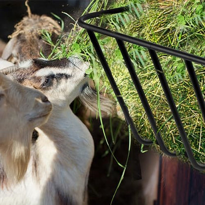 Hay Feeder Goat, 64.17 x 21.26 x 12.2 Multiple Sided Goat Hay Rack, Heavy Duty Galvanized Metal Wall Hay Rack for Sheep Horses, etc - size: 64.17 INCH