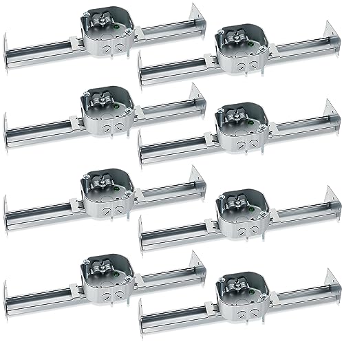 Therwen 8 Pcs Adjustable Fan Electrical Box Brace for Ceiling Fans and Light Fixtures Ceiling Fan Mounting Bracket, 14.2 Inches in Length