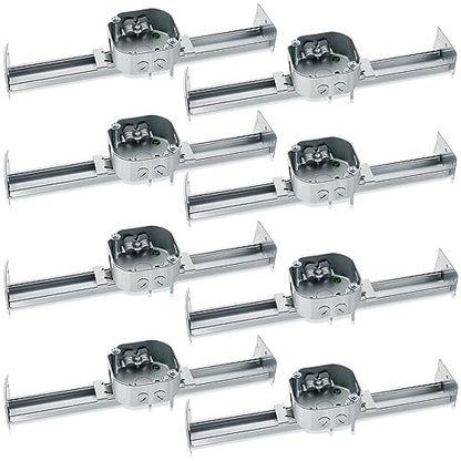 Therwen 8 Pcs Adjustable Fan Electrical Box Brace for Ceiling Fans and Light Fixtures Ceiling Fan Mounting Bracket, 14.2 Inches in Length