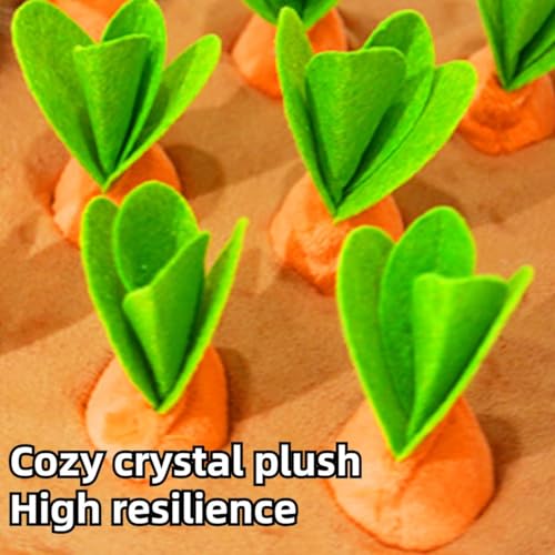 Upgraded Interactive Rabbit Enrichment Toys, Hide and Seek Snuffle Mat with Plush Carrot and Feeder Cups for Boredom & Stimulating, Bunny Puzzle for Puppies, Guinea Pigs, Kitten, Chinchilla (Large) - size: Large