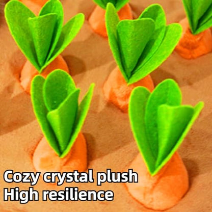 Upgraded Interactive Rabbit Enrichment Toys, Hide and Seek Snuffle Mat with Plush Carrot and Feeder Cups for Boredom & Stimulating, Bunny Puzzle for Puppies, Guinea Pigs, Kitten, Chinchilla (Large) - size: Large